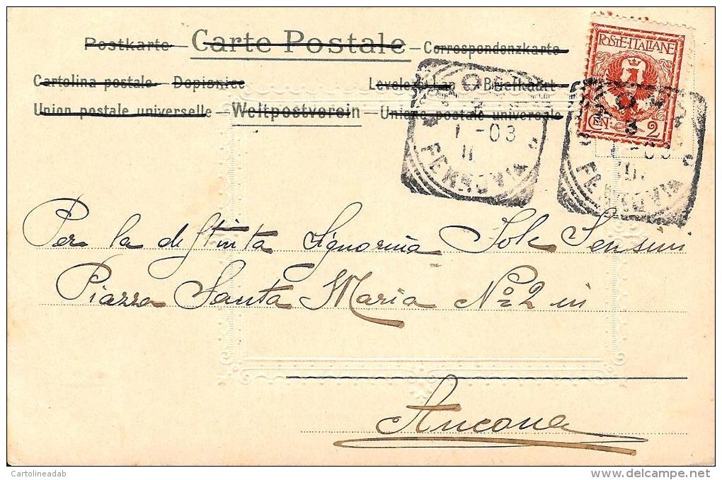 [DC4088] CARTOLINA - IN RILIEVO - DONNA FIORI - Viaggiata 1902 - Old Postcard - Non Classificati