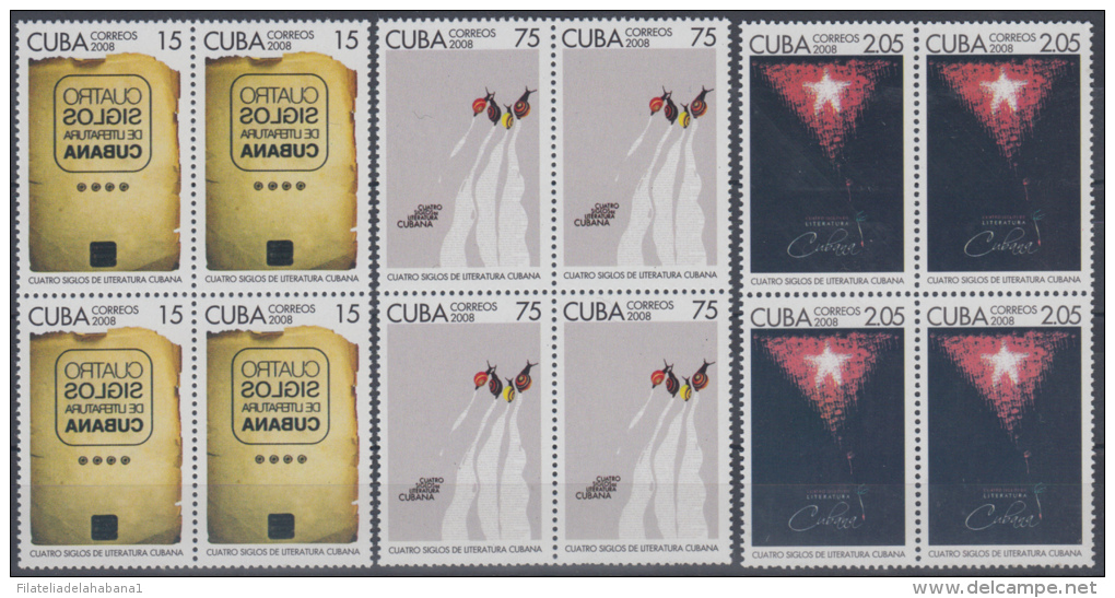 2008.4 CUBA BLOCK 4 2008 LITERATURE 400 YEAR. 400 AÑOS DE LA LITERATURA CUBANA. - Unused Stamps