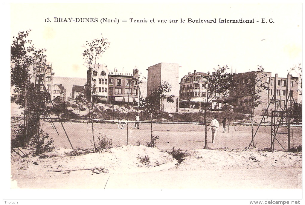 Bray-Dunes-Plage (Zuydcoote-Nord)-+/-1930-Tennis (joueur)-Vue Sur Le Boulevard International - Bray-Dunes