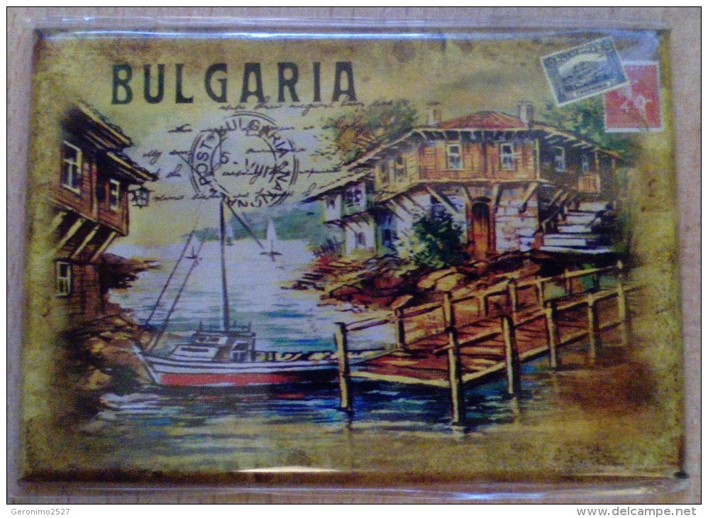 BULGARIA SOUVENIR Beautiful Magnet RURAL VIEW Sea Bridge BOAT LANDSCAPE - Tourisme