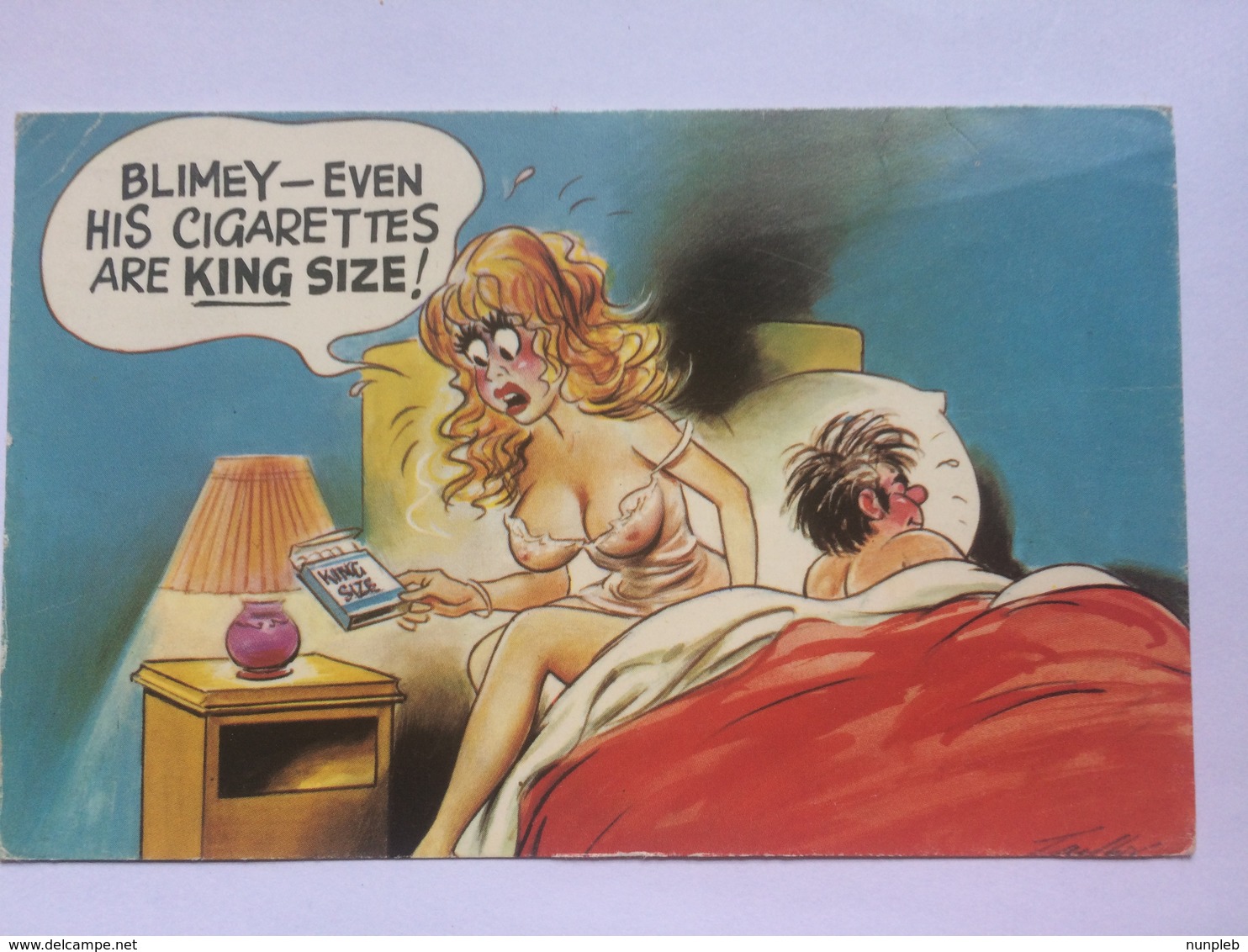 GB COMIC CARD - `Blimey - Even His Cigarettes Are King Size` - Bamforth - Comics