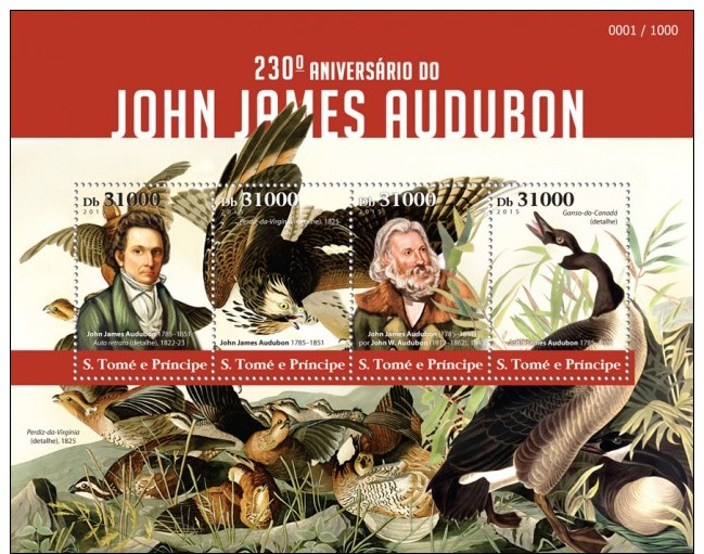 Z08 Imperforated ST15311a Sao Tome And Principe 2015 John James Audubon MNH - Sao Tomé E Principe