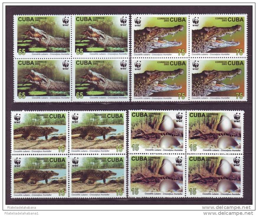 2003.101 CUBA 2003 SAURIUS LIZARD COCODRILES COCODRILOS COMPLETE SET MNH WWF BLOCK 4 - Ungebraucht