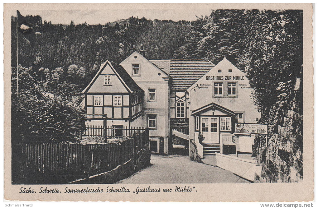 AK Sächsische Schweiz Schmilka Gasthaus Zur Mühle Bei Schöna Krippen Postelwitz Schandau Pirna Herrnskretschen Tetschen - Schmilka