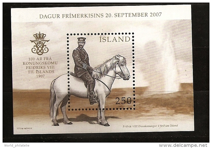 Islande Island 2007 N° BF 44 ** Visite Du Roi, Frédéric VIII, Cheval, Equitation, Danemark, Autriche, Prusse, Monarchie - Unused Stamps