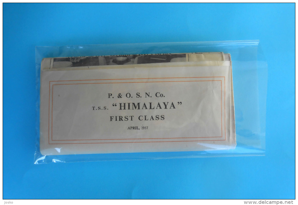 TSS HIMALAYA - FIRST CLASS 1957. DECK PLAN - British Shipping Co. P&O * Peninsular And Oriental Steam Navigation Company - Other & Unclassified