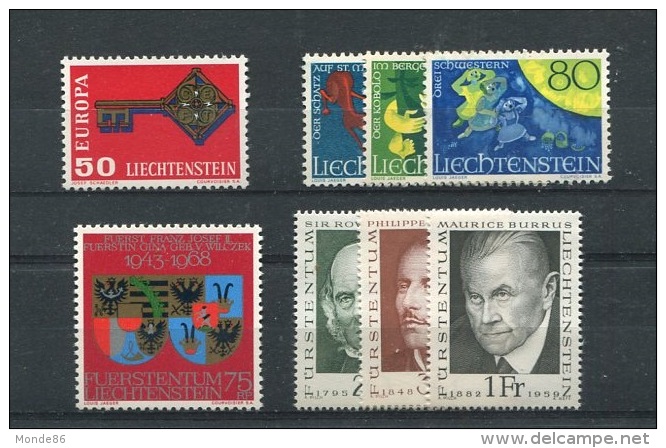 LIECHTENSTEIN - Année Complète 1968 ** - TB - Annate Complete