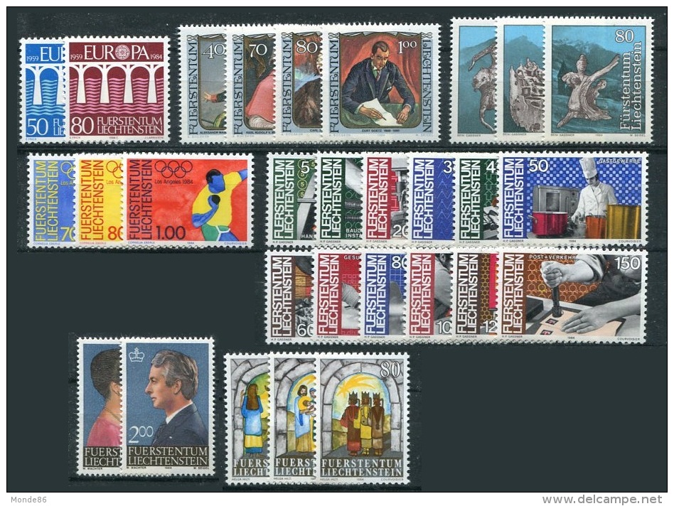 LIECHTENSTEIN - Année Complète 1984 ** - TB - Annate Complete