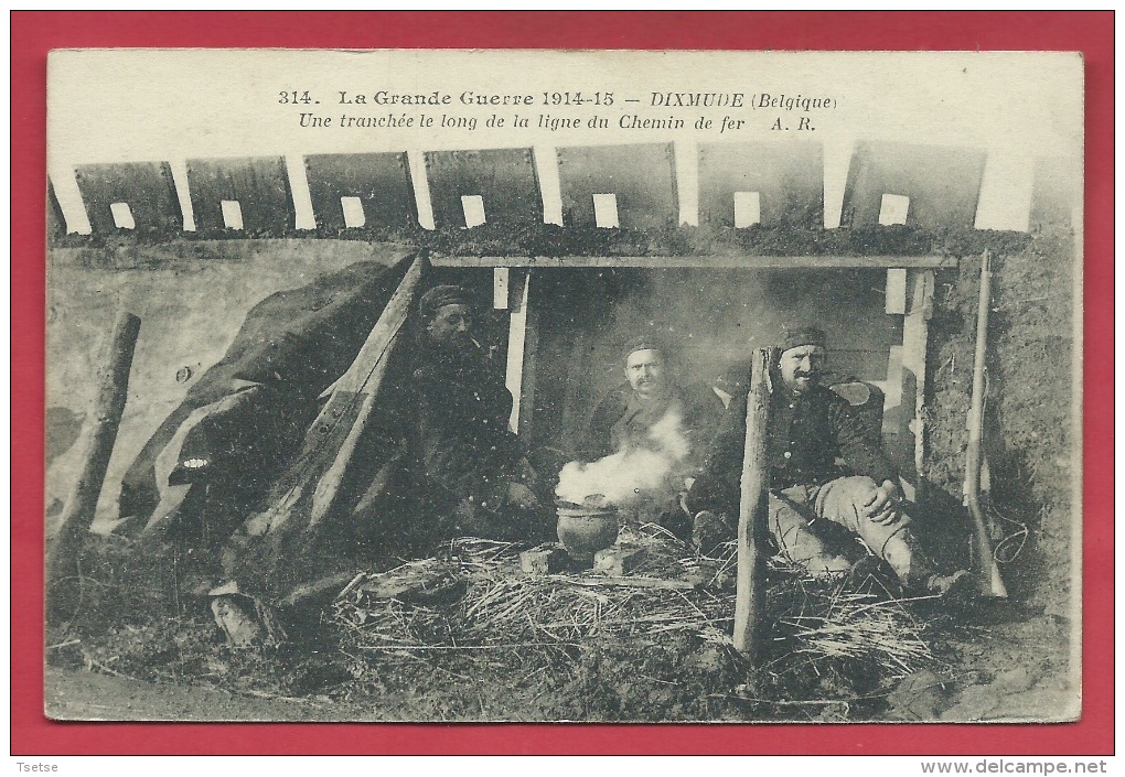 Diksmuide/ Dixmude - Soldats Belges - Tranchée Le Long De La Ligne De Chemin De Fer ( Verso Zien ) - Diksmuide