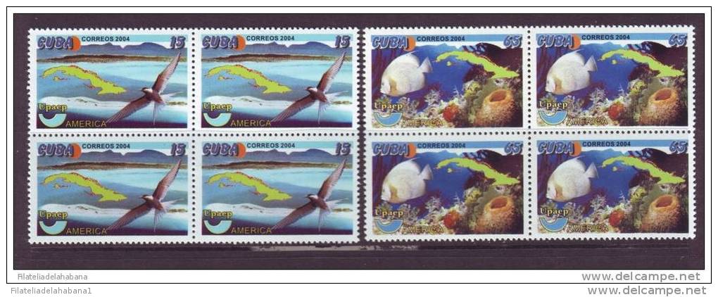 2004.105 CUBA 2004 AMERICA UPAEP FISH BIRD MNH BLOCK 4. AVES Y PECES. - Neufs