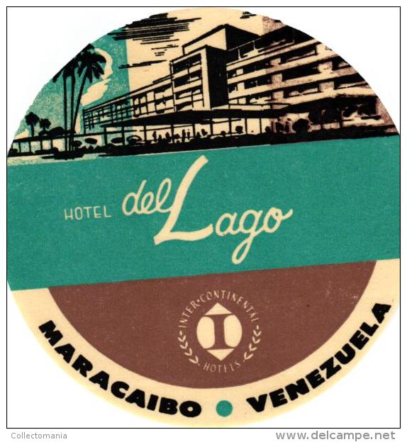 12 HOTEL labels VENEZUELA Caracas Maracay Isla de Margarita Tachira Maracaibo Trulillo CUBA Habana