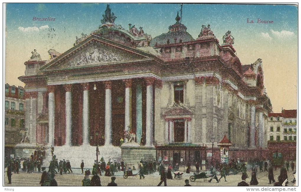 Brussels - Bruxelles.  La Bourse.  The Exchange.   Sent To Denmark 1925.    Belgium.   S-2326 - Monuments