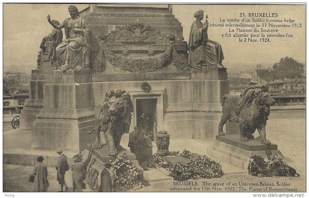 Brussels - Bruxelles.  The Grave Of An Unknown Belgian Soldier.   Sent To Denmark 1931    Belgium.   S-2327 - Monuments