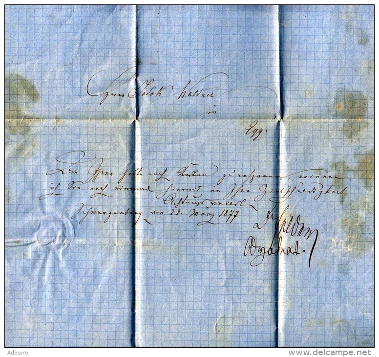 Österreich 1877 - 5 Kreuzer Auf Falt-Brief Stempel Schwarzenberg + Egg, Brief Mit Inhalt, Fleckig - Briefe U. Dokumente