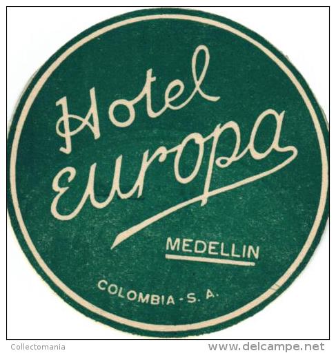 20 HOTEL Labels COLOMBIA Bogota Medellin Cali Barranquilla Pasto Neiva Pereira Cartagena Cartago Carrera Cucuta Ibague