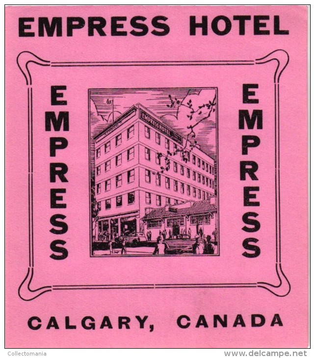 9 HOTEL Labels CANADA Calgary Toronto Montreal Quebec Victoria Ontario - Hotel Labels