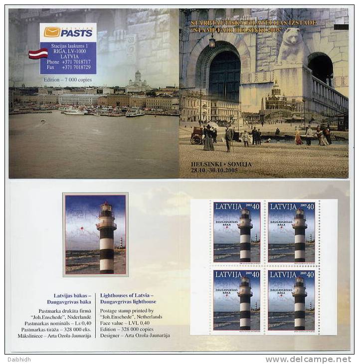 LATVIA 2005 Helsinki Stamp Fair Booklet With Lighthouse  Michel 645 X 4  MNH / ** - Lettonie