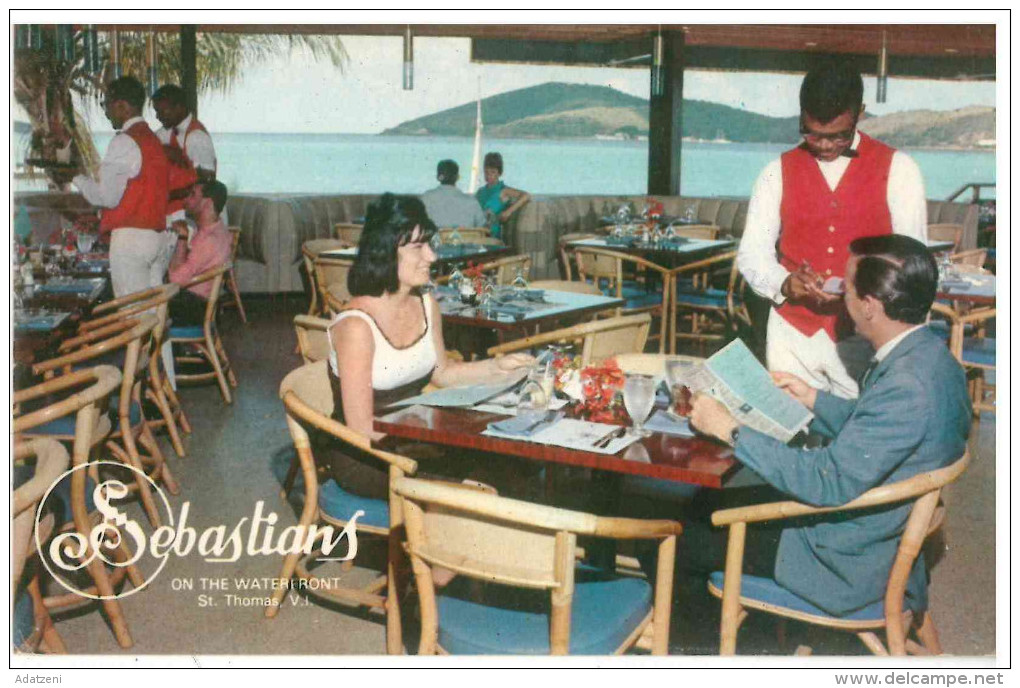 FRA CARTOLINA POST CARD STATI UNITI D’AMERICA U.S.A. UNITED STATES OF AMERICA SEBASTIAN’S RESTAURANT ON THE WATERFRONT S - Virgin Islands, US