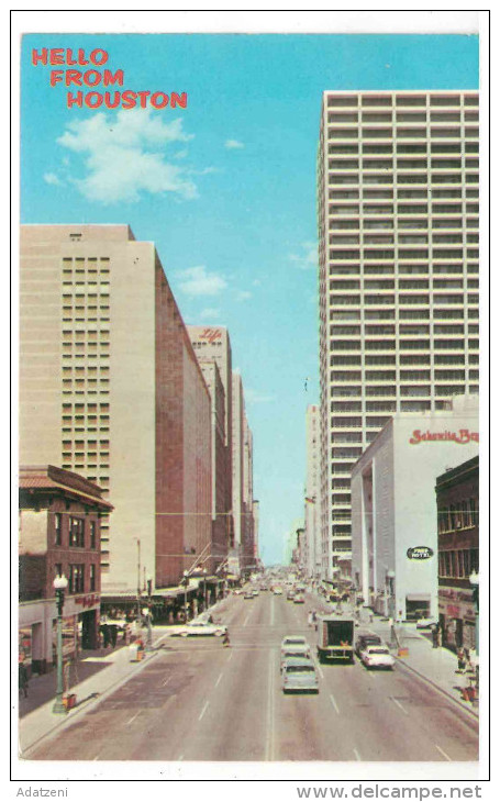 FRA CARTOLINA POST CARD STATI UNITI D’AMERICA U.S.A. UNITED STATES OF AMERICA HOUSTON, TEXAS, MAIN STREET VIAGGIATA 1967 - Houston