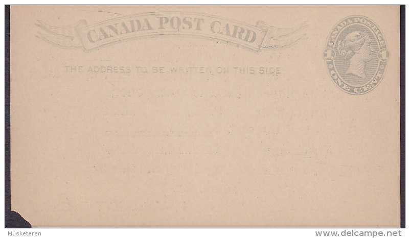 Canada Postal Stationery Ganzsache Entier PRIVATE Print G. M. COSSITT & BRO, BROCKVILLE Ont. 1892 (2 Scans) - 1860-1899 Reign Of Victoria