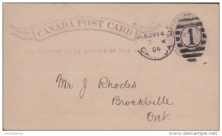 Canada Postal Stationery Ganzsache Entier PRIVATE Print GURD & Co., TORONTO Ontario 1884 BROCKVILLE Ont. (2 Scans) - 1860-1899 Reign Of Victoria