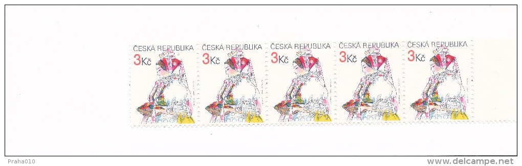 Czech Rep. / Stamps Booklet (1996) 0103 ZS 1 Easter 1996 - South Moravia, Female Costume (J3811) - Unused Stamps