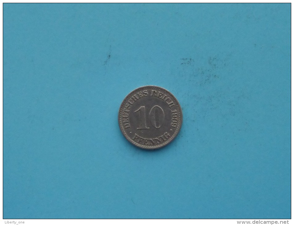 1909 A - 10 Pfennig / KM 12 ( Uncleaned Coin / For Grade, Please See Photo ) !! - 10 Pfennig