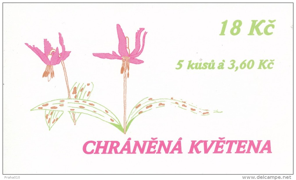 Czech rep. / Stamps booklet (1997) 0134-0137 ZS 1 (4 pcs.) Protected flora (J3829)