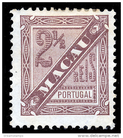 !										■■■■■ds■■ Macao 1893 AF#46(*) King Carlos, Newspapers 2,5 Réis 11,5 (x4761) - Ungebraucht