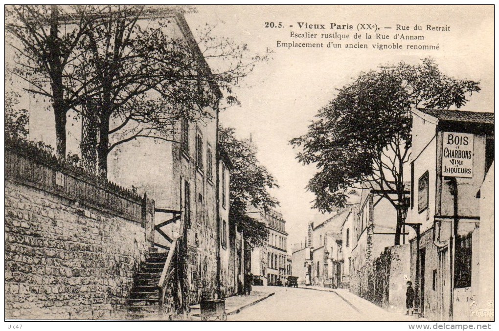 - Vieux PARIS (XXe). - Rue Du Retrait (Escalier Rustique De La Rue D'Annam) - - Arrondissement: 20