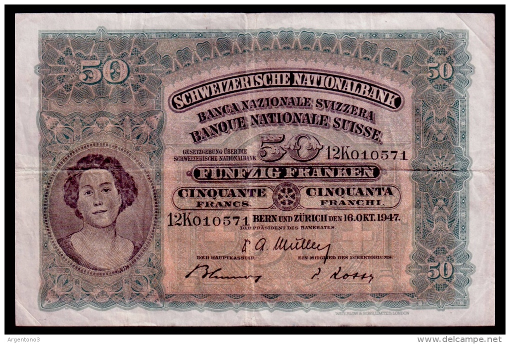 Switzerland 50 Francs 1947 P.34o F - Switzerland