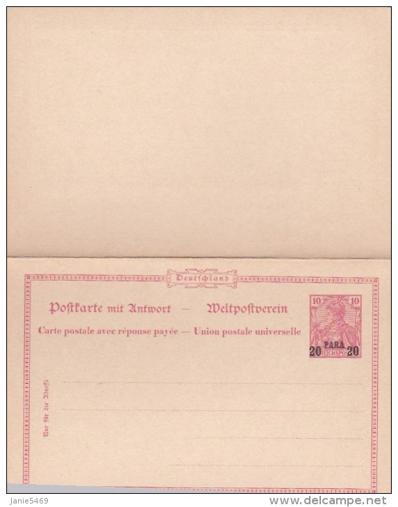 Germany 20 Para 20 Unused Postcard With Return Attached - Cartoline - Nuovi