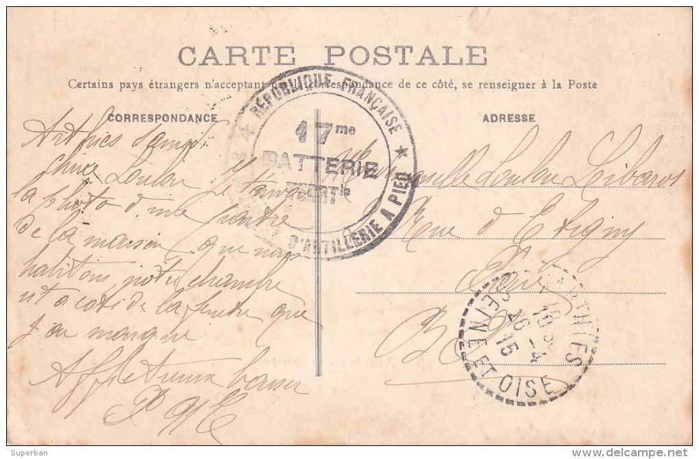 ARTHIES : LE CARREFOUR - CARTE POSTALE VOYAGÉE En 1915 Par LA POSTE MILITAIRE / MAILED In 1915 (s-966) - Arthies