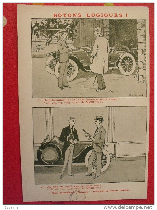 6 publicités Michelin. pneu, bonhomme, carte, guide. sorties de revues 1910-1920