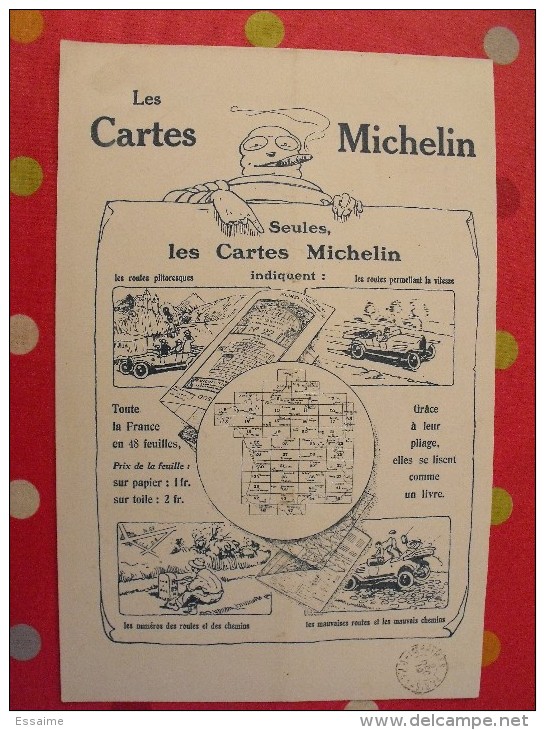 6 publicités Michelin. pneu, bonhomme, carte, guide. sorties de revues 1910-1920