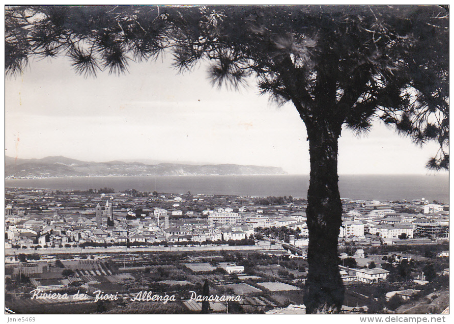 Italy 1959 Used Postcard, Albenga Panorama - Stamped Stationery