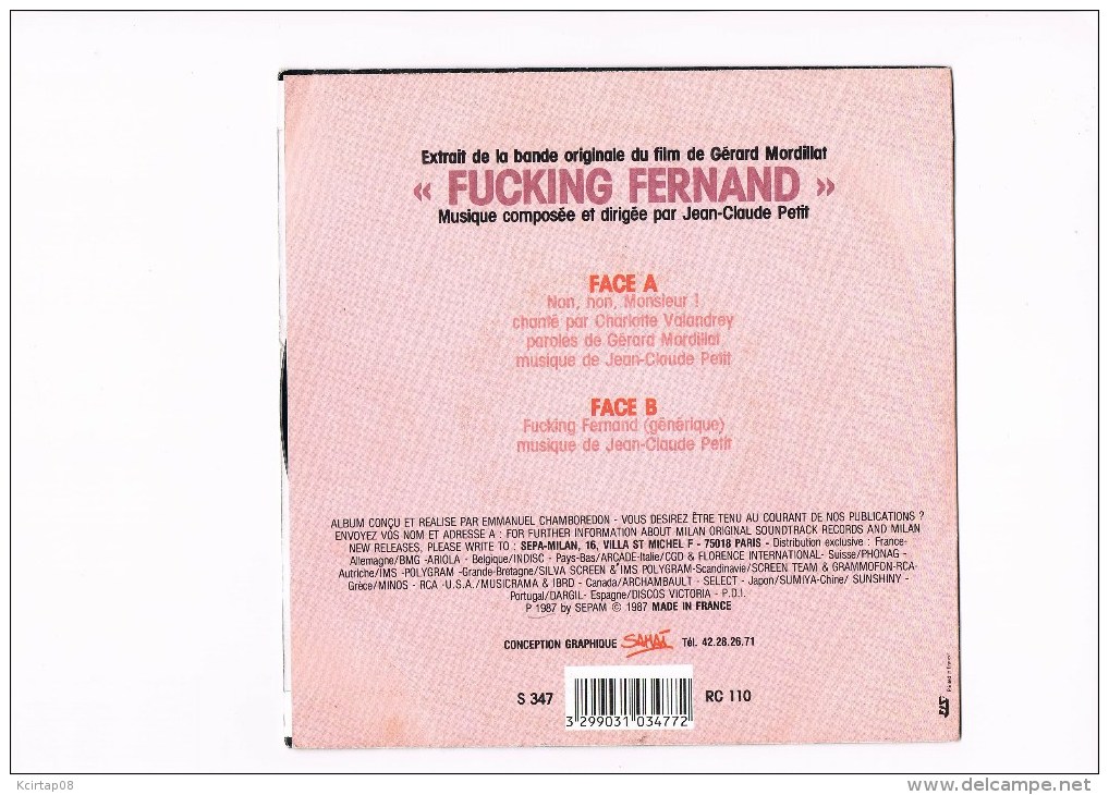 Extrait De La Bande Originale Du Film De Gérard Mordillat . FUCKING Fernand . - Soundtracks, Film Music