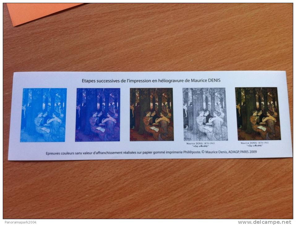 FRANCE - BANDE / EPREUVE GOMMEE ETAPES D´IMPRESSION SUCCESSIVES - 2832 MAURICE DENIS - Luxury Proofs