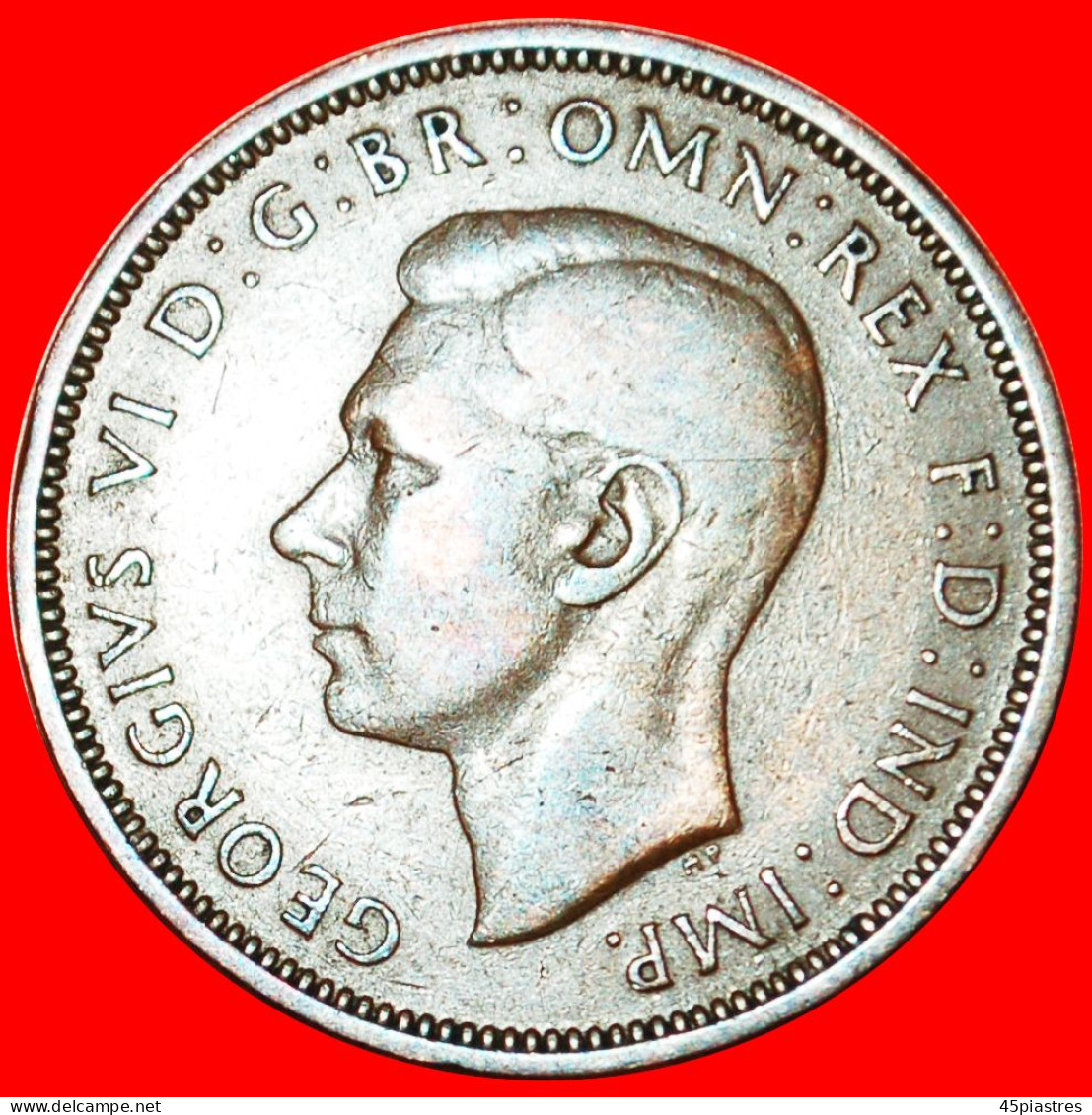* SHIP (1937-1970): GREAT BRITAIN HALF PENNY 1940! GEORGE VI (1937-1952) INTERESTING TYPE!LOW START  NO RESERVE! - C. 1/2 Penny