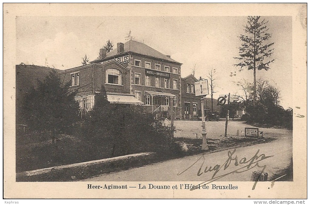 HEER-AGIMONT : La Douane Et L'Hotel De Bruxelles - Cachet De La Poste 1923 - Hastière