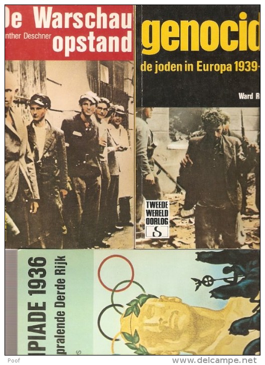 3 Boeken Over Wereldoorlog 2 : Warschau Opstand -- Genocide 1939-1945 - Olympiade 1936 - Weltkrieg 1939-45