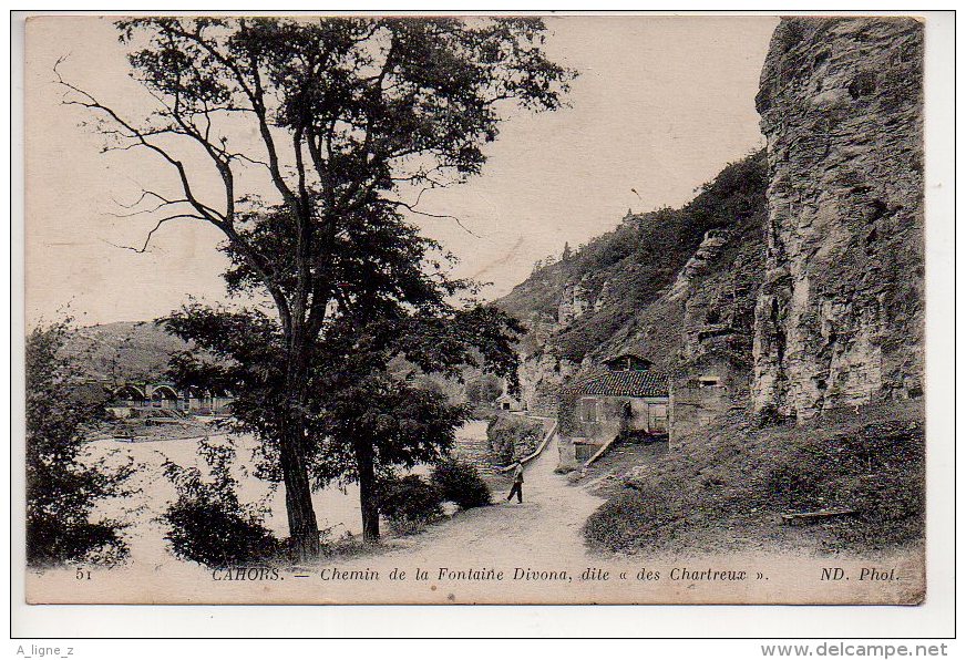 REF 233 CPA 46 CAHORS Chemin De La Fontaine Divona Dite Des Chartreux - Cahors