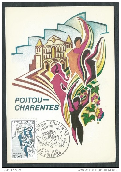 1975 FRANCIA CARTOLINA POSTALE FDC POITOU CHARENTES - F - 1970-1979