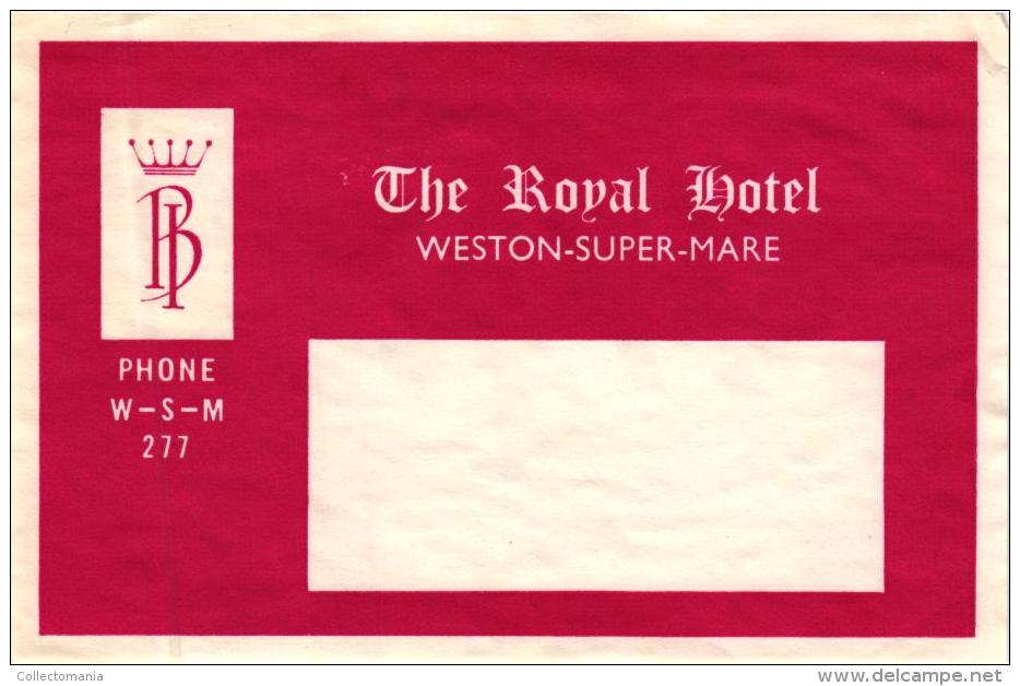 11 HOTEL Labels ENGLAND SCOTLAND Shandon Aberfoyle IRELAND Kenmare Galway Bay Peterborough Burnley Aberdeen Kent Penzan