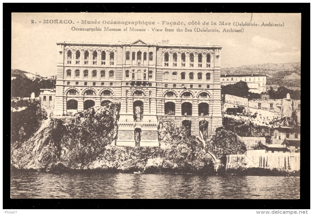 Monaco Musee Oceanographieque Facade Cote De La Mer / Postcard Not Circulated - Oceanographic Museum