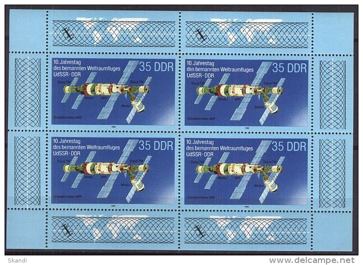 DDR 1988 Mi-Nr. 3192 Kleinbogen ** MNH - 1981-1990