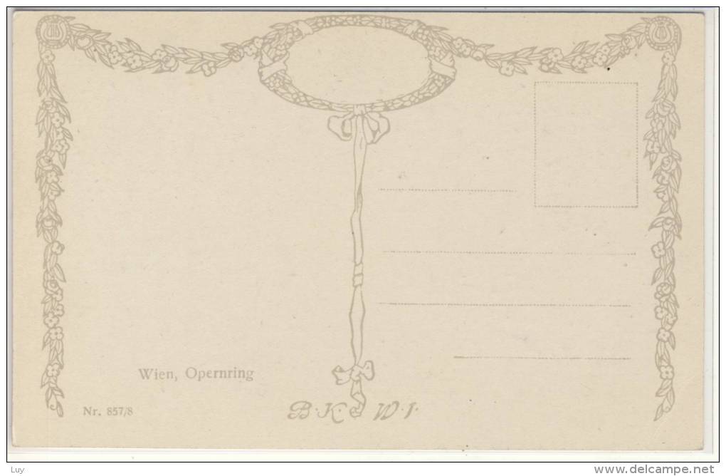 WIEN -Opernring, Straßenbahn, Tram,  Künstler Postkarte Nr. 857/8 - Ringstrasse