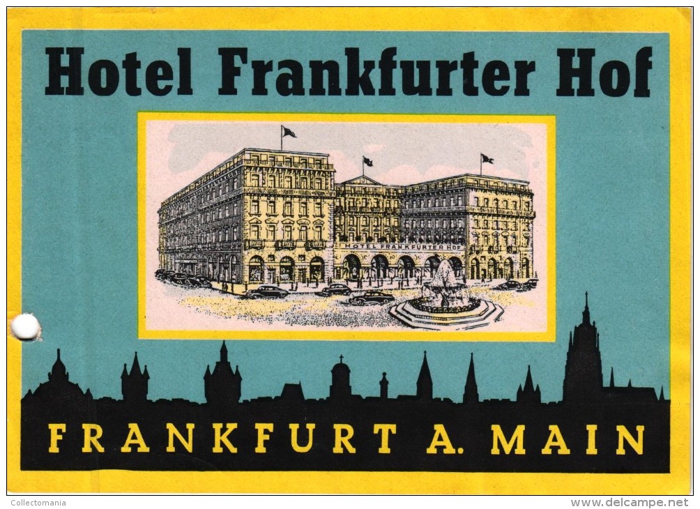 12 HOTEL Labels DEUTSCHLAND  GERMANY Berlin Frankfurt/Main HOCHENSCHWAND ULM Adelboden Augsburg