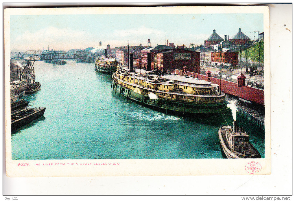 USA - OHIO - CLEVELAND, River From The Viaduct, Ships, 1905 - Cleveland