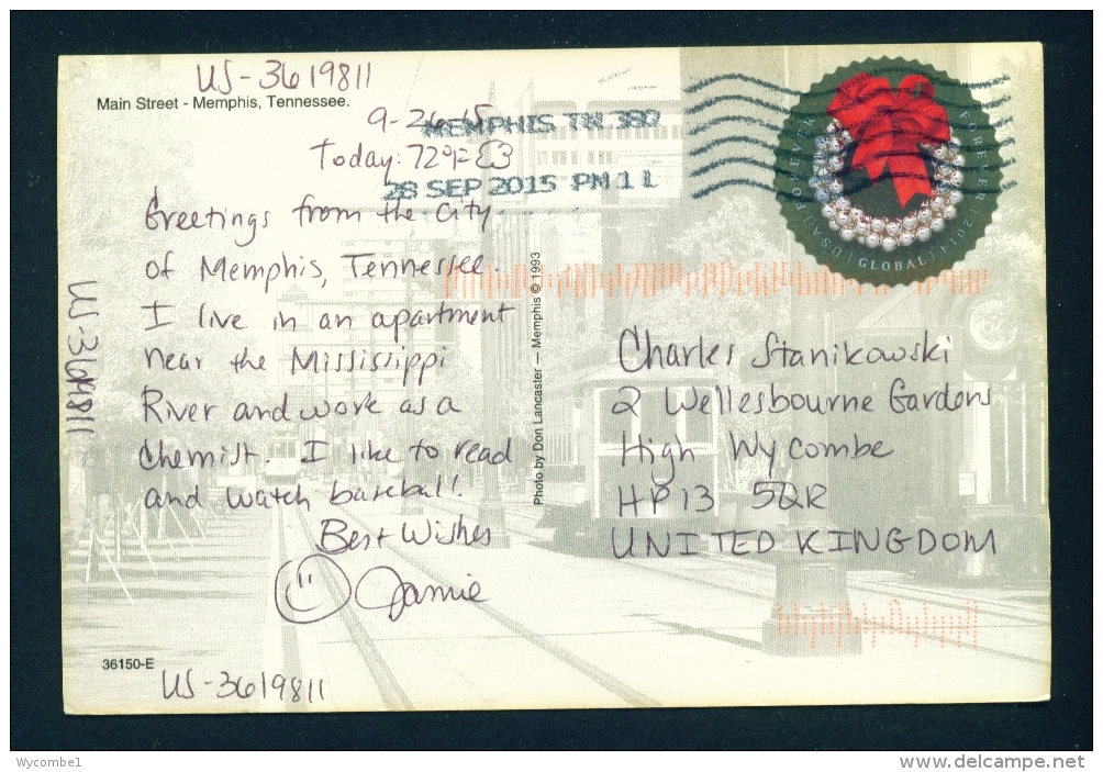USA  -  Memphis  Main Street  Used Postcard As Scans - Memphis